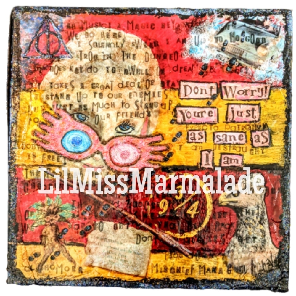Luna Lovegood Harry Potter Mixed Media Art